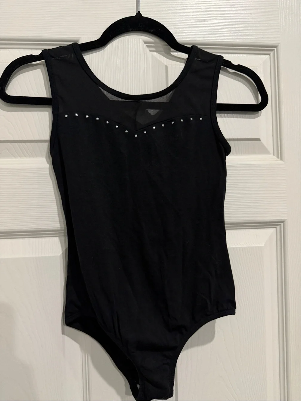 Set of 2 Cat & Jack Black Rhinestone Mesh Insert Leotard